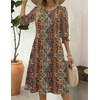 Zeagoo Summer Dresses for Women 2026 3/4 Sleeve Dress for Women Floral Midi Dresses for Casual Womens Dresses with Pockets(Floral-mz721)