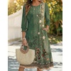 Zeagoo Summer Dresses for Women 2026 3/4 Sleeve Dress for Women Floral Midi Dresses for Casual Womens Dresses with Pockets(Floral-mz840)
