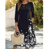 Zeagoo Summer Dresses for Women 2026 3/4 Sleeve Dress for Women Floral Midi Dresses for Casual Womens Dresses with Pockets(Floral-sf100)