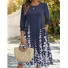 Zeagoo Summer Dresses for Women 2026 3/4 Sleeve Dress for Women Floral Midi Dresses for Casual Womens Dresses with Pockets(Floral-sf119)