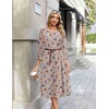 Zeagoo Summer Dresses for Women 2026 3/4 Sleeve Dress for Women Floral Midi Dresses for Casual Womens Dresses with Pockets(Floral-sf170)