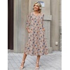 Zeagoo Summer Dresses for Women 2026 3/4 Sleeve Dress for Women Floral Midi Dresses for Casual Womens Dresses with Pockets(Floral-sf170)
