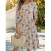 Zeagoo Summer Dresses for Women 2026 3/4 Sleeve Dress for Women Floral Midi Dresses for Casual Womens Dresses with Pockets(Floral-sf170)
