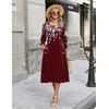 Zeagoo Summer Dresses for Women 2026 3/4 Sleeve Dress for Women Floral Midi Dresses for Casual Womens Dresses with Pockets(Floral-sf186)