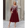 Zeagoo Summer Dresses for Women 2026 3/4 Sleeve Dress for Women Floral Midi Dresses for Casual Womens Dresses with Pockets(Floral-sf186)