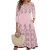 Zeagoo Summer Dresses for Women 2026 3/4 Sleeve Dress for Women Floral Midi Dresses for Casual Womens Dresses with Pockets(Floral-sf292)