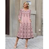 Zeagoo Summer Dresses for Women 2026 3/4 Sleeve Dress for Women Floral Midi Dresses for Casual Womens Dresses with Pockets(Floral-sf292)