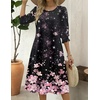 Zeagoo Summer Dresses for Women 2026 3/4 Sleeve Dress for Women Floral Midi Dresses for Casual Womens Dresses with Pockets(Floral-sf31)