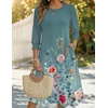 Zeagoo Summer Dresses for Women 2026 3/4 Sleeve Dress for Women Floral Midi Dresses for Casual Womens Dresses with Pockets(Floral-wf115)