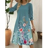 Zeagoo Summer Dresses for Women 2026 3/4 Sleeve Dress for Women Floral Midi Dresses for Casual Womens Dresses with Pockets(Floral-wf115)