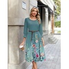 Zeagoo Summer Dresses for Women 2026 3/4 Sleeve Dress for Women Floral Midi Dresses for Casual Womens Dresses with Pockets(Floral-wf115)