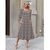 Zeagoo Summer Dresses for Women 2026 3/4 Sleeve Dress for Women Floral Midi Dresses for Casual Womens Dresses with Pockets(Floral-xh526)