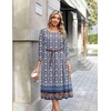 Zeagoo Summer Dresses for Women 2026 3/4 Sleeve Dress for Women Floral Midi Dresses for Casual Womens Dresses with Pockets(Floral-xh547)