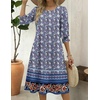 Zeagoo Summer Dresses for Women 2026 3/4 Sleeve Dress for Women Floral Midi Dresses for Casual Womens Dresses with Pockets(Floral-xh547)