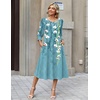 Zeagoo Summer Dresses for Women 2026 3/4 Sleeve Dress for Women Floral Midi Dresses for Casual Womens Dresses with Pockets(Floral-zw89)
