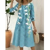Zeagoo Summer Dresses for Women 2026 3/4 Sleeve Dress for Women Floral Midi Dresses for Casual Womens Dresses with Pockets(Floral-zw89)