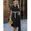 Zeagoo Summer Dresses for Women 2026 Button Down Shirt Dresses Aline Long Sundress Short Sleeve Beach Travel Cover Up(Black)