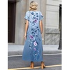 Zeagoo Summer Dresses for Women 2026 Maxi Dresses Vacation Sundress Short Sleeve Casual Sundresses Split Dress with Pockets(Floral-bf171)