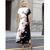 Zeagoo Summer Dresses for Women 2026 Maxi Dresses Vacation Sundress Short Sleeve Casual Sundresses Split Dress with Pockets(Floral-bf348)