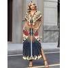 Zeagoo Summer Dresses for Women 2026 Maxi Dresses Vacation Sundress Short Sleeve Casual Sundresses Split Dress with Pockets(Floral-dw179)