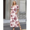 Zeagoo Summer Dresses for Women 2026 Maxi Dresses Vacation Sundress Short Sleeve Casual Sundresses Split Dress with Pockets(Floral-hf70-new)