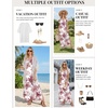 Zeagoo Summer Dresses for Women 2026 Maxi Dresses Vacation Sundress Short Sleeve Casual Sundresses Split Dress with Pockets(Floral-hf70-new)