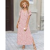 Zeagoo Summer Dresses for Women 2026 Maxi Dresses Vacation Sundress Short Sleeve Casual Sundresses Split Dress with Pockets(Floral-jh589-new)