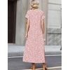 Zeagoo Summer Dresses for Women 2026 Maxi Dresses Vacation Sundress Short Sleeve Casual Sundresses Split Dress with Pockets(Floral-jh589-new)