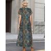 Zeagoo Summer Dresses for Women 2026 Maxi Dresses Vacation Sundress Short Sleeve Casual Sundresses Split Dress with Pockets(Floral-mz779-new)