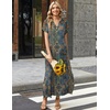 Zeagoo Summer Dresses for Women 2026 Maxi Dresses Vacation Sundress Short Sleeve Casual Sundresses Split Dress with Pockets(Floral-mz779-new)