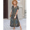 Zeagoo Summer Dresses for Women 2026 Maxi Dresses Vacation Sundress Short Sleeve Casual Sundresses Split Dress with Pockets(Floral-mz779-new)
