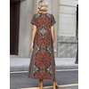 Zeagoo Summer Dresses for Women 2026 Maxi Dresses Vacation Sundress Short Sleeve Casual Sundresses Split Dress with Pockets(Floral-mz870-new)