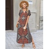 Zeagoo Summer Dresses for Women 2026 Maxi Dresses Vacation Sundress Short Sleeve Casual Sundresses Split Dress with Pockets(Floral-mz870-new)