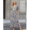 Zeagoo Summer Dresses for Women 2026 Maxi Dresses Vacation Sundress Short Sleeve Casual Sundresses Split Dress with Pockets(Floral-mz919-new)