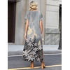 Zeagoo Summer Dresses for Women 2026 Maxi Dresses Vacation Sundress Short Sleeve Casual Sundresses Split Dress with Pockets(Floral-sf312)