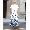 Zeagoo Summer Dresses for Women 2026 Maxi Dresses Vacation Sundress Short Sleeve Casual Sundresses Split Dress with Pockets(Floral-wf118)