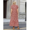 Zeagoo Summer Dresses for Women 2026 Maxi Dresses Vacation Sundress Short Sleeve Casual Sundresses Split Dress with Pockets(Floral-xh518)