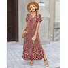 Zeagoo Summer Dresses for Women 2026 Maxi Dresses Vacation Sundress Short Sleeve Casual Sundresses Split Dress with Pockets(Floral-xh518)