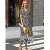 Zeagoo Summer Dresses for Women 2026 Maxi Dresses Vacation Sundress Short Sleeve Casual Sundresses Split Dress with Pockets(Floral-xh523-new)
