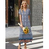 Zeagoo Summer Dresses for Women 2026 Maxi Dresses Vacation Sundress Short Sleeve Casual Sundresses Split Dress with Pockets(Floral-xh547-new)