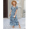 Zeagoo Summer Dresses for Women 2026 Maxi Dresses Vacation Sundress Short Sleeve Casual Sundresses Split Dress with Pockets(Floral-yg8)