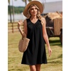 Zeagoo Summer Dresses for Women 2026 Sleeveless Dress V Neck Tank Dress Pleated Floral Tshirt Sundresses with Pockets(Black)