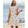 Zeagoo Summer Dresses for Women 2026 Sleeveless Dress V Neck Tank Dress Pleated Floral Tshirt Sundresses with Pockets(Floral-3)