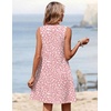 Zeagoo Summer Dresses for Women 2026 Sleeveless Dress V Neck Tank Dress Pleated Floral Tshirt Sundresses with Pockets(Jh589)