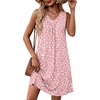 Zeagoo Summer Dresses for Women 2026 Sleeveless Dress V Neck Tank Dress Pleated Floral Tshirt Sundresses with Pockets(Jh589)