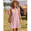 Zeagoo Summer Dresses for Women 2026 Sleeveless Dress V Neck Tank Dress Pleated Floral Tshirt Sundresses with Pockets(Jh589)