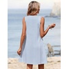 Zeagoo Summer Dresses for Women 2026 Sleeveless Dress V Neck Tank Dress Pleated Floral Tshirt Sundresses with Pockets(Tw399)