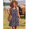 Zeagoo Summer Dresses for Women 2026 Sleeveless Dress V Neck Tank Dress Pleated Floral Tshirt Sundresses with Pockets(Xh377)