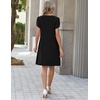 Zeagoo Summer Dresses for Women 2026 Sundress Short Petal Sleeve Dress with Pockets Floral Dresses for Casual(Black)
