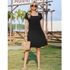 Zeagoo Summer Dresses for Women 2026 Sundress Short Petal Sleeve Dress with Pockets Floral Dresses for Casual(Black)